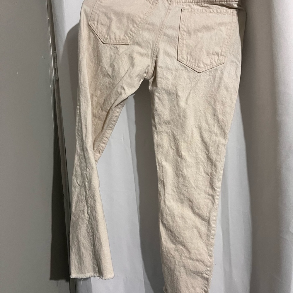 Banana Republic Cream Ankle Cropped Jeans